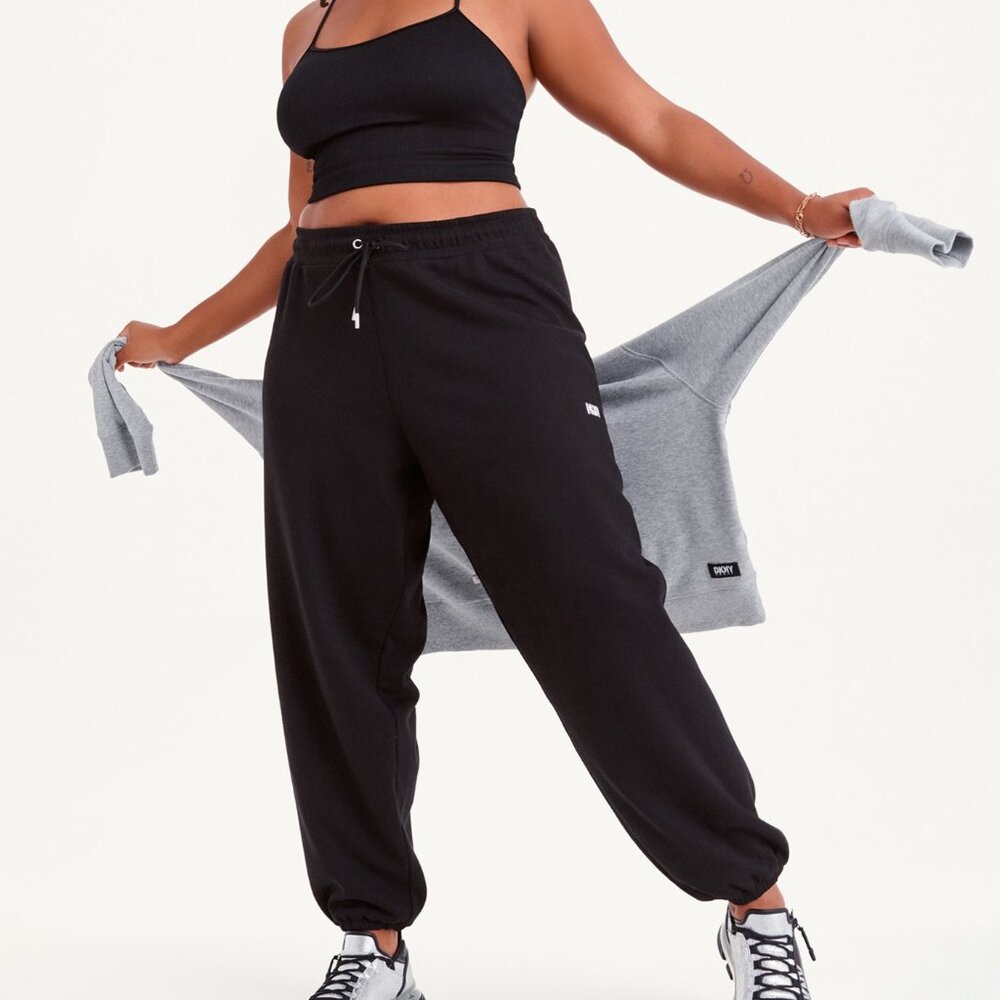 NWT DKNY Sport - Plus Womens Logo High Rise Jogger Pants Size 3X